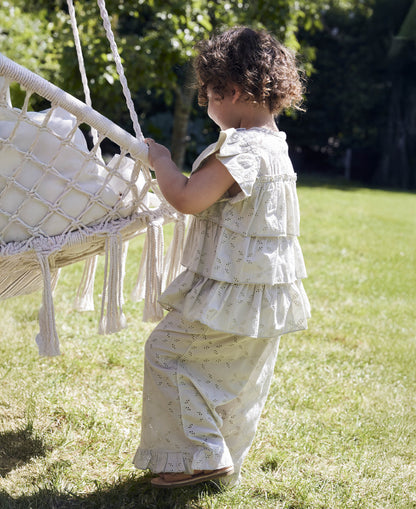 FLIINK HARPER RUFFLE PANT PANT AQUA GRAY