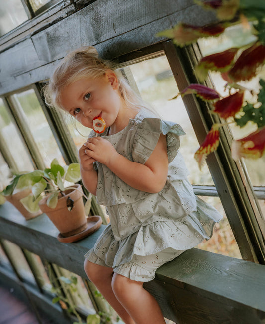 FLIINK HARPER SHORTS BLOUSE AQUA GRAY