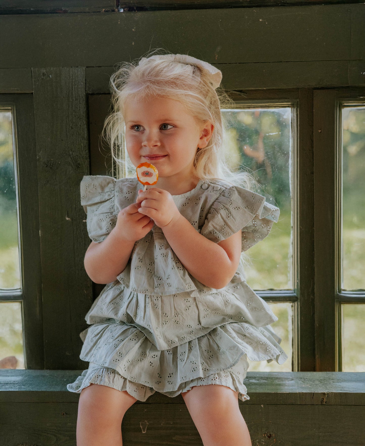 FLIINK HARPER TOP BLOUSE AQUA GRAY