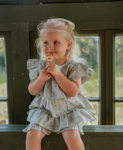 FLIINK HARPER TOP BLOUSE AQUA GRAY