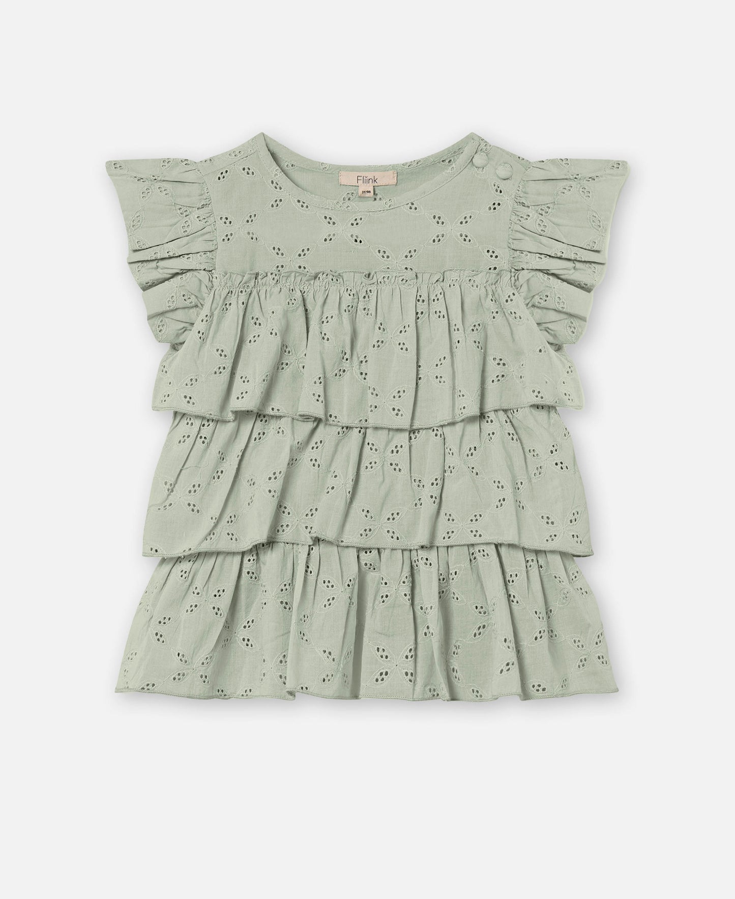 FLIINK HARPER TOP BLOUSE AQUA GRAY