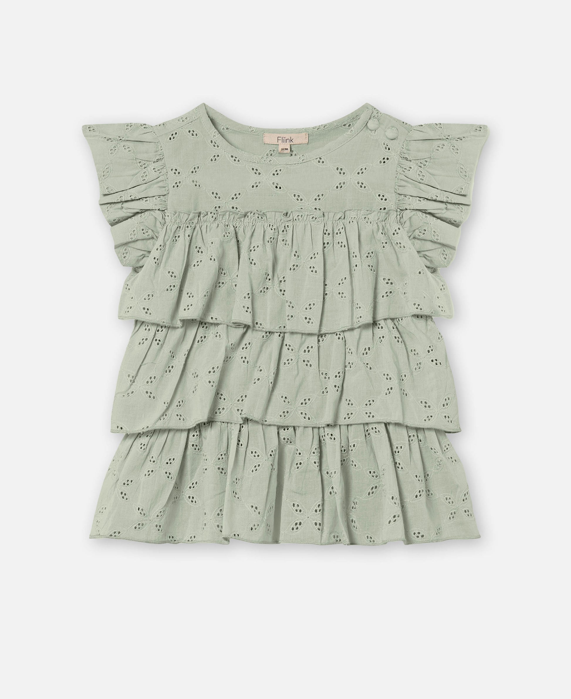 FLIINK HARPER TOP BLOUSE AQUA GRAY