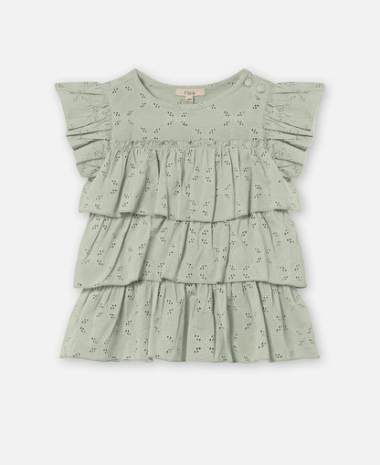 FLIINK HARPER TOP BLOUSE AQUA GRAY