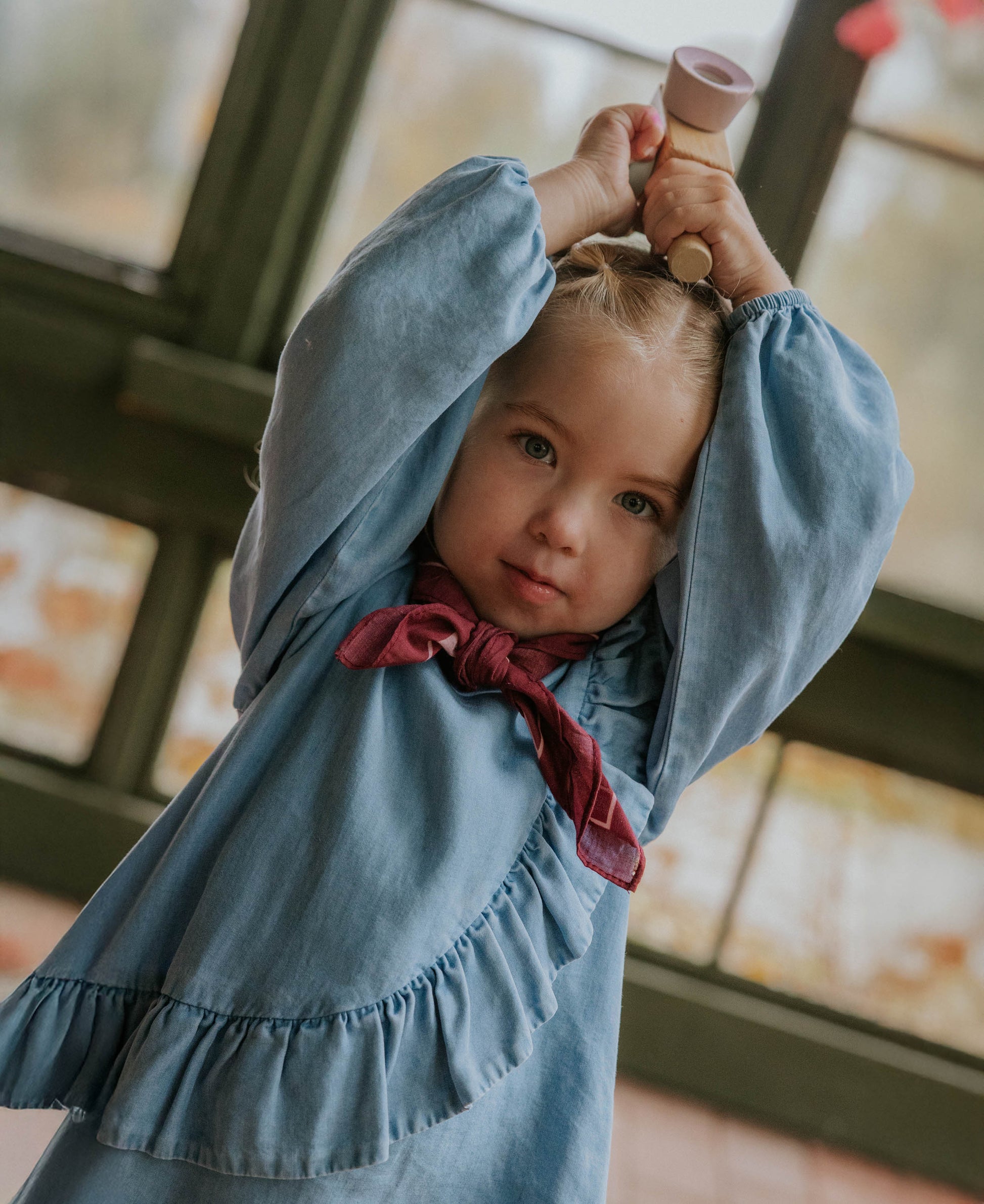 FLIINK HELENE LS BLOUSE BLOUSE MEDIUM DENIM BLUE