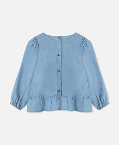 FLIINK HELENE LS BLOUSE BLOUSE MEDIUM DENIM BLUE