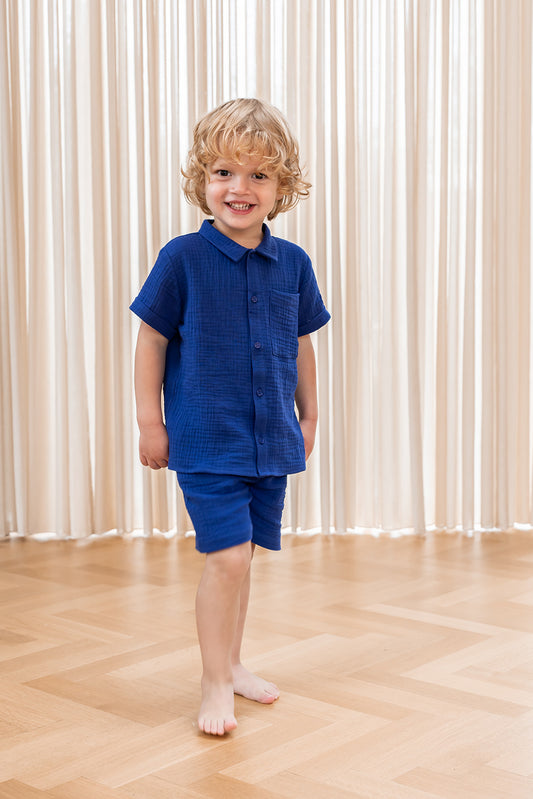 FLIINK HELLO SS SHIRT SHIRT MAZERINE BLUE