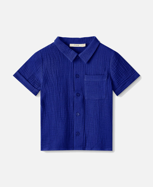 FLIINK HELLO SS SHIRT SHIRT MAZERINE BLUE