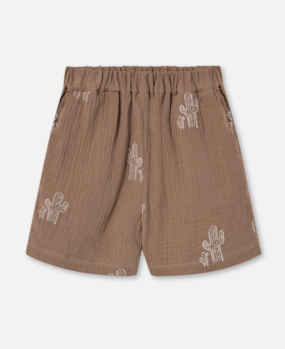 FLIINK HELLO SHORTS SHORTS PINE BARK CACTUS AOP