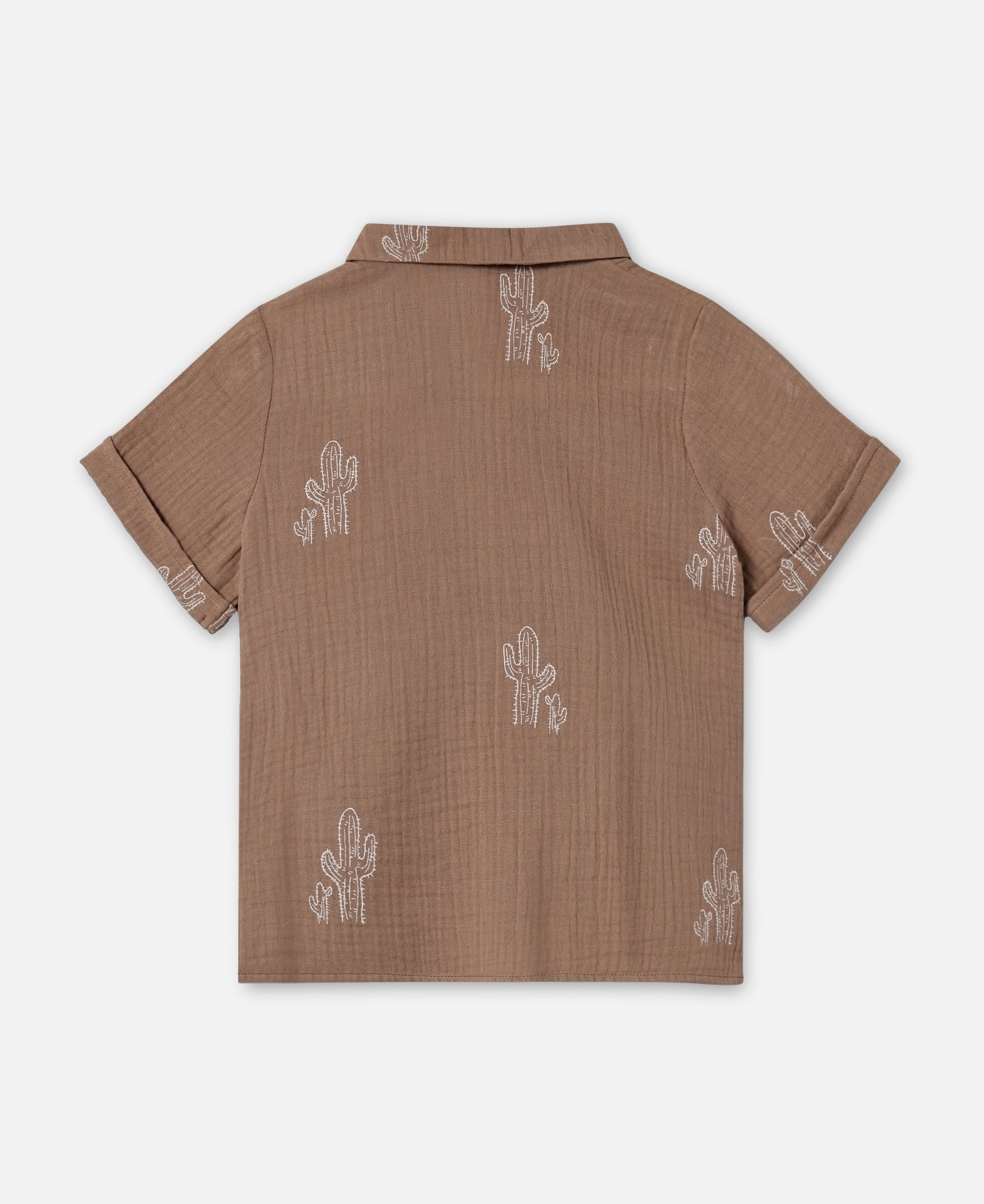 FLIINK HELLO SS SHIRT SHIRT PINE BARK CACTUS AOP