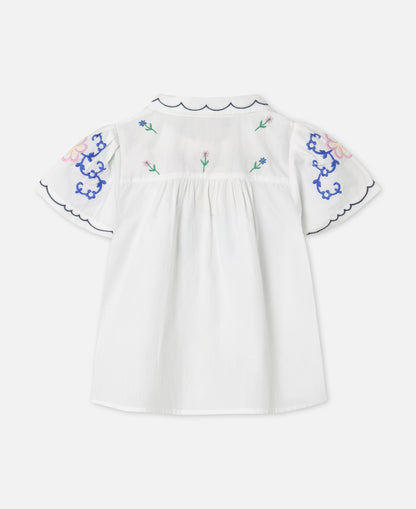 FLIINK HIRSE SS BLOUSE BLOUSE CLOUD DANCER
