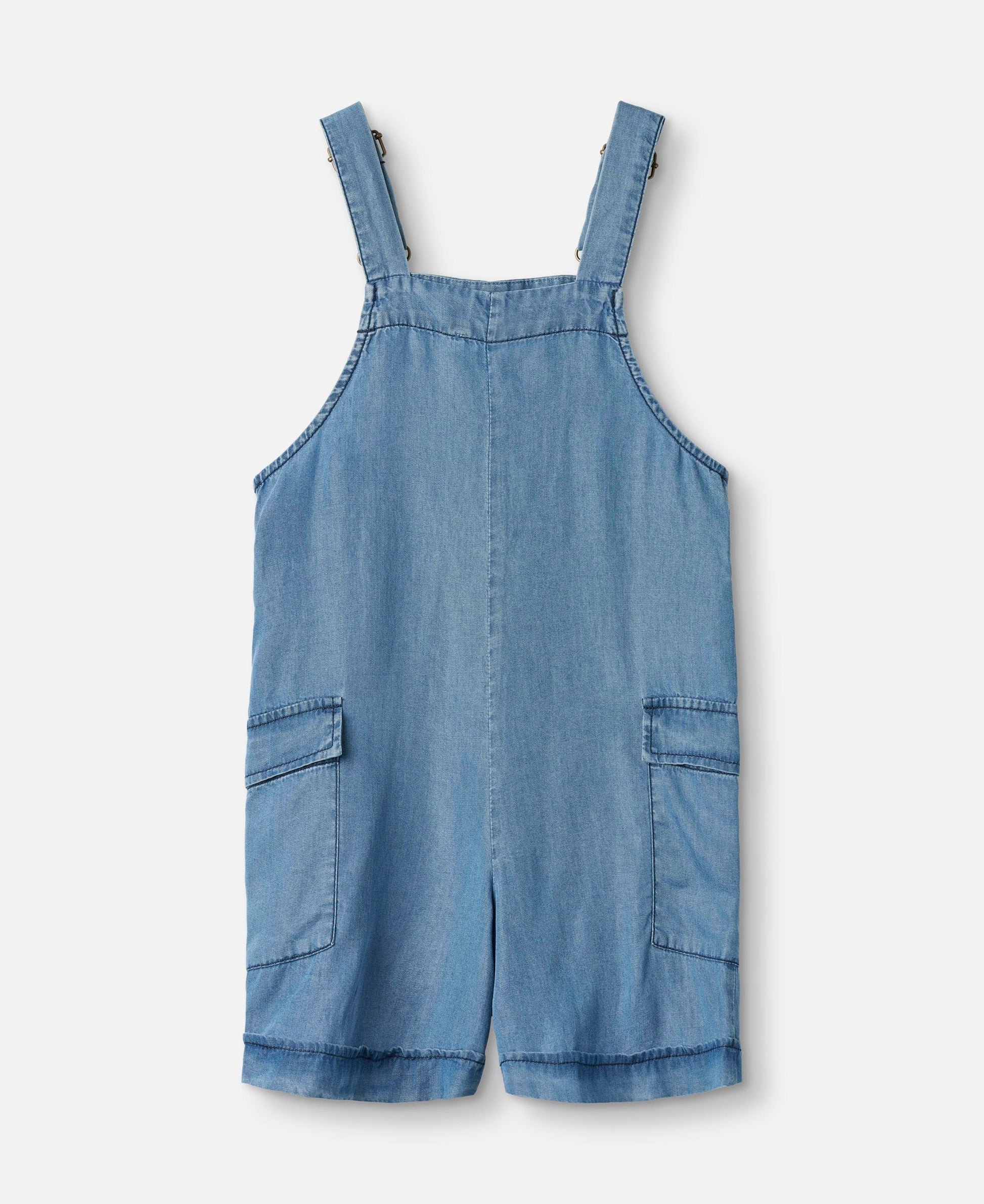 FLIINK HI SHORT OVERALL OVERALL LIGHT DENIM BLUE