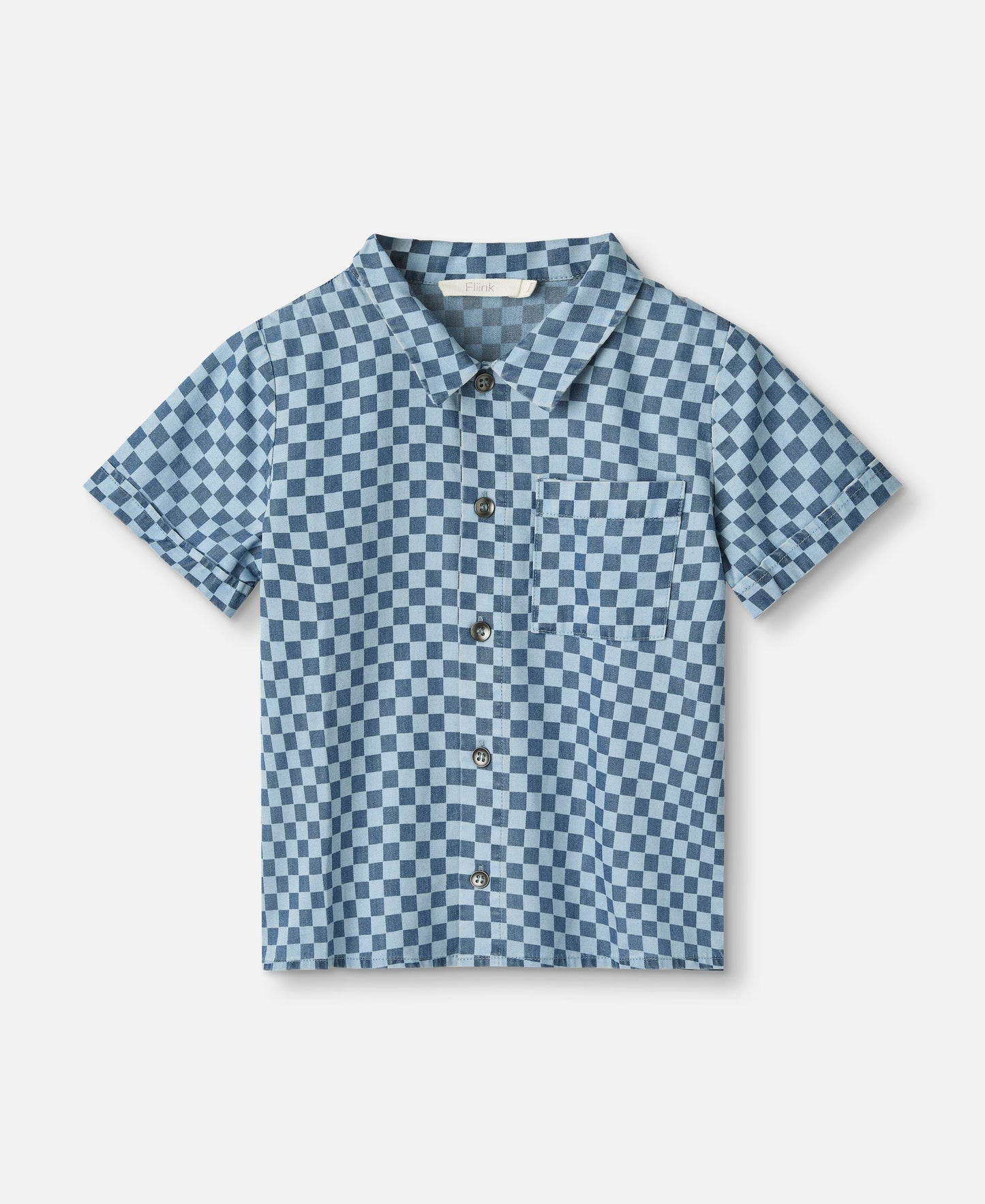 FLIINK HURLUM CHECK SHIRT SHIRT LITTLE BOY BLUE