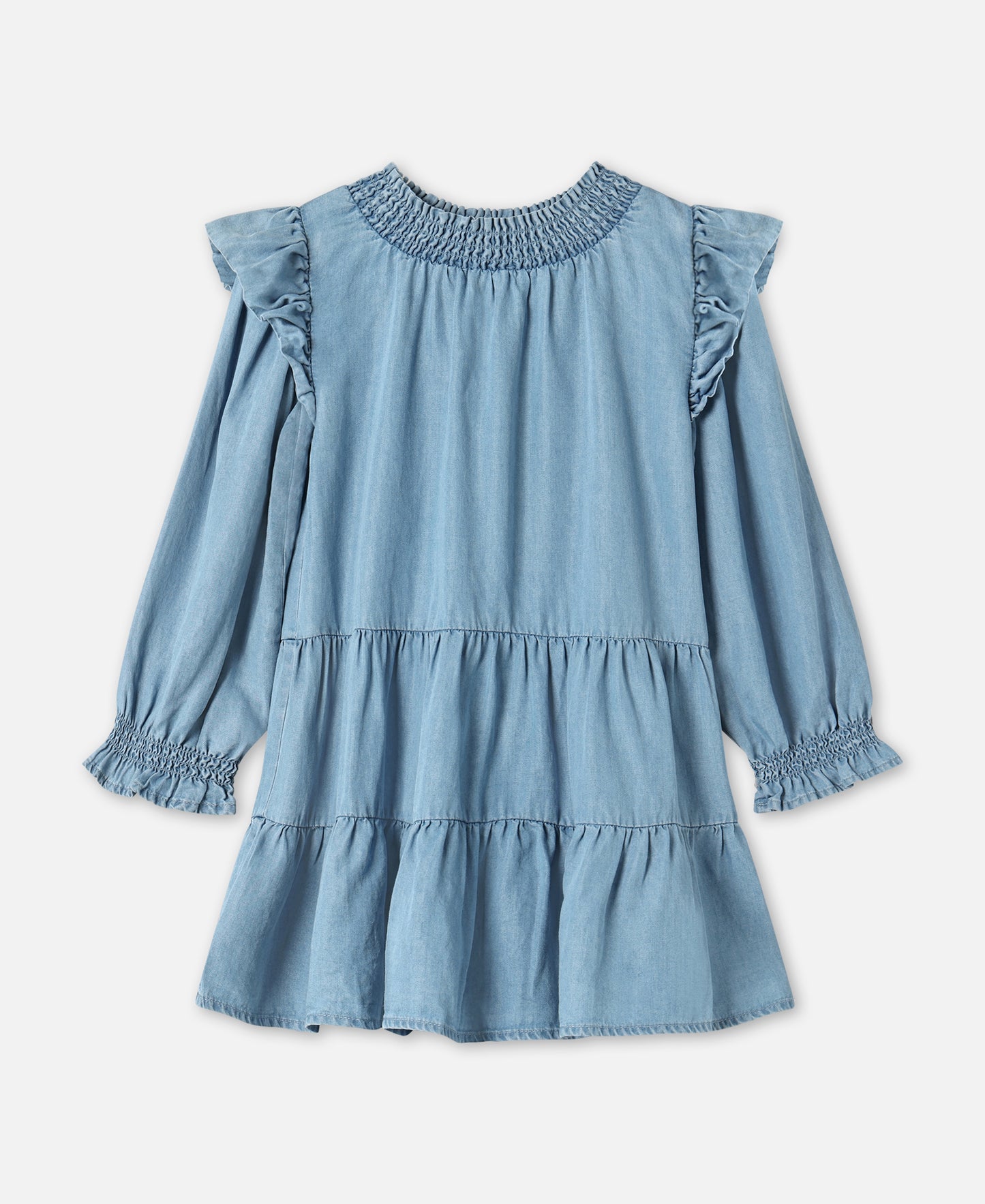 FLIINK HURLUM LS DRESS DRESS LIGHT DENIM BLUE