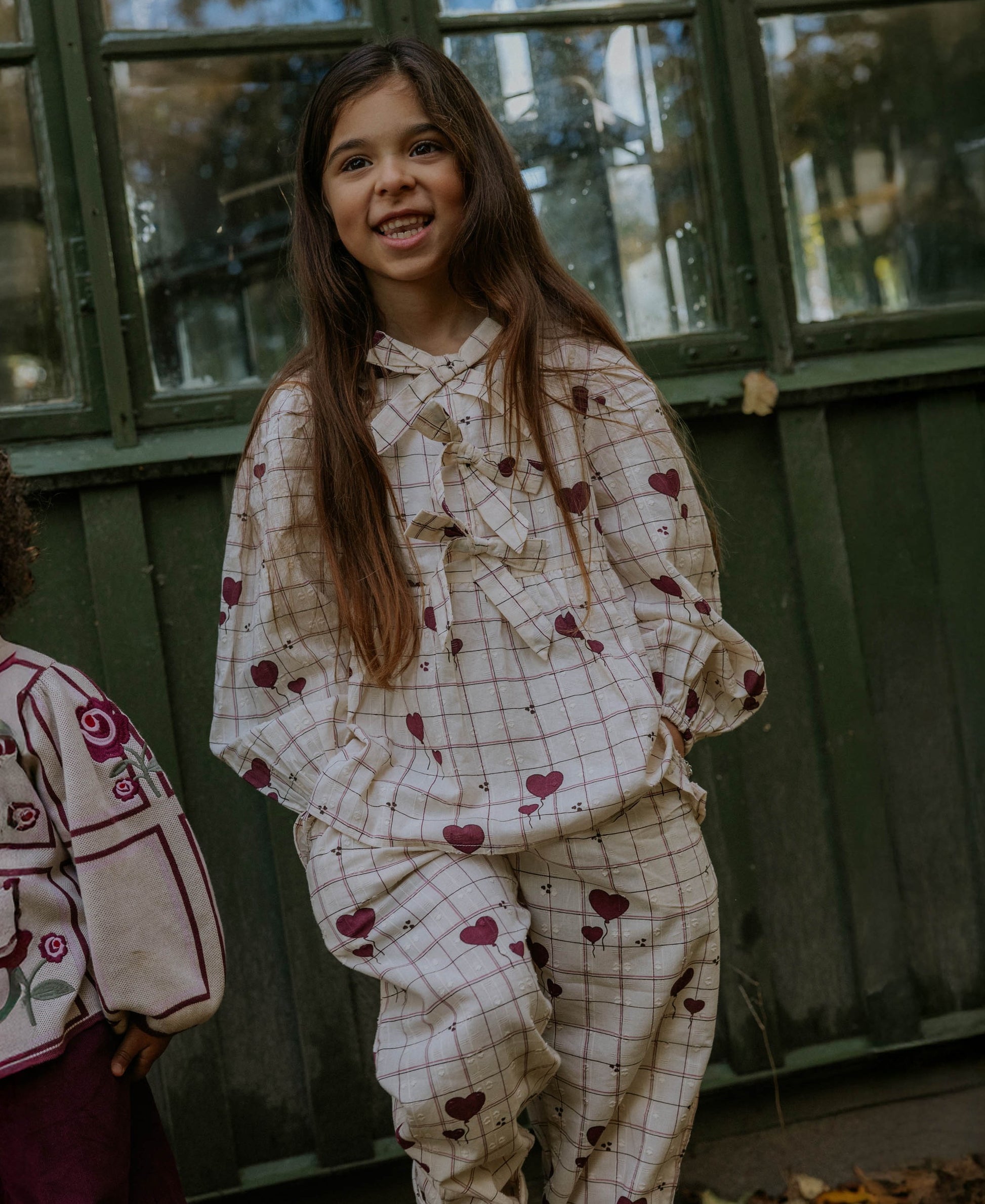 FLIINK ILOVE BLOUSE BLOUSE SANDSHELL HEART AOP