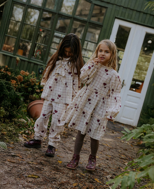 FLIINK ILOVE DRESS DRESS SANDSHELL HEART AOP