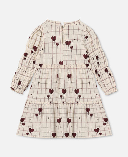 FLIINK ILOVE DRESS DRESS SANDSHELL HEART AOP