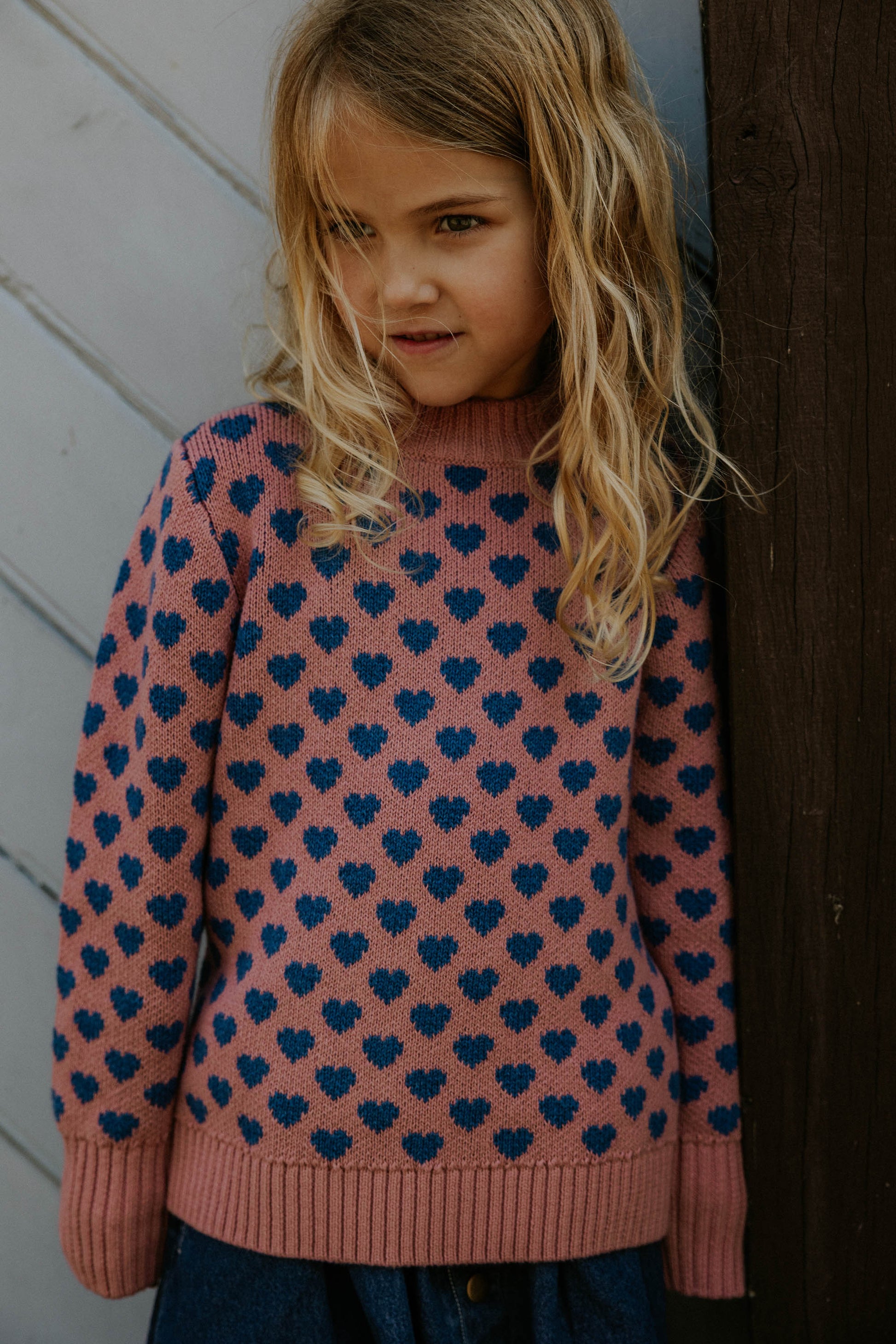 FLIINK JANIE HEART PULLOVER PULLOVER ASH ROSE