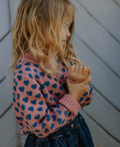 FLIINK JANIE HEART PULLOVER PULLOVER ASH ROSE