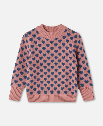 FLIINK JANIE HEART PULLOVER PULLOVER ASH ROSE