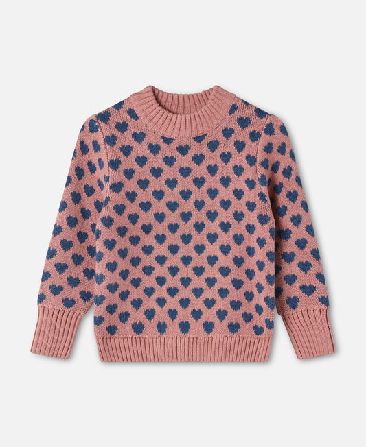 FLIINK JANIE HEART PULLOVER PULLOVER ASH ROSE
