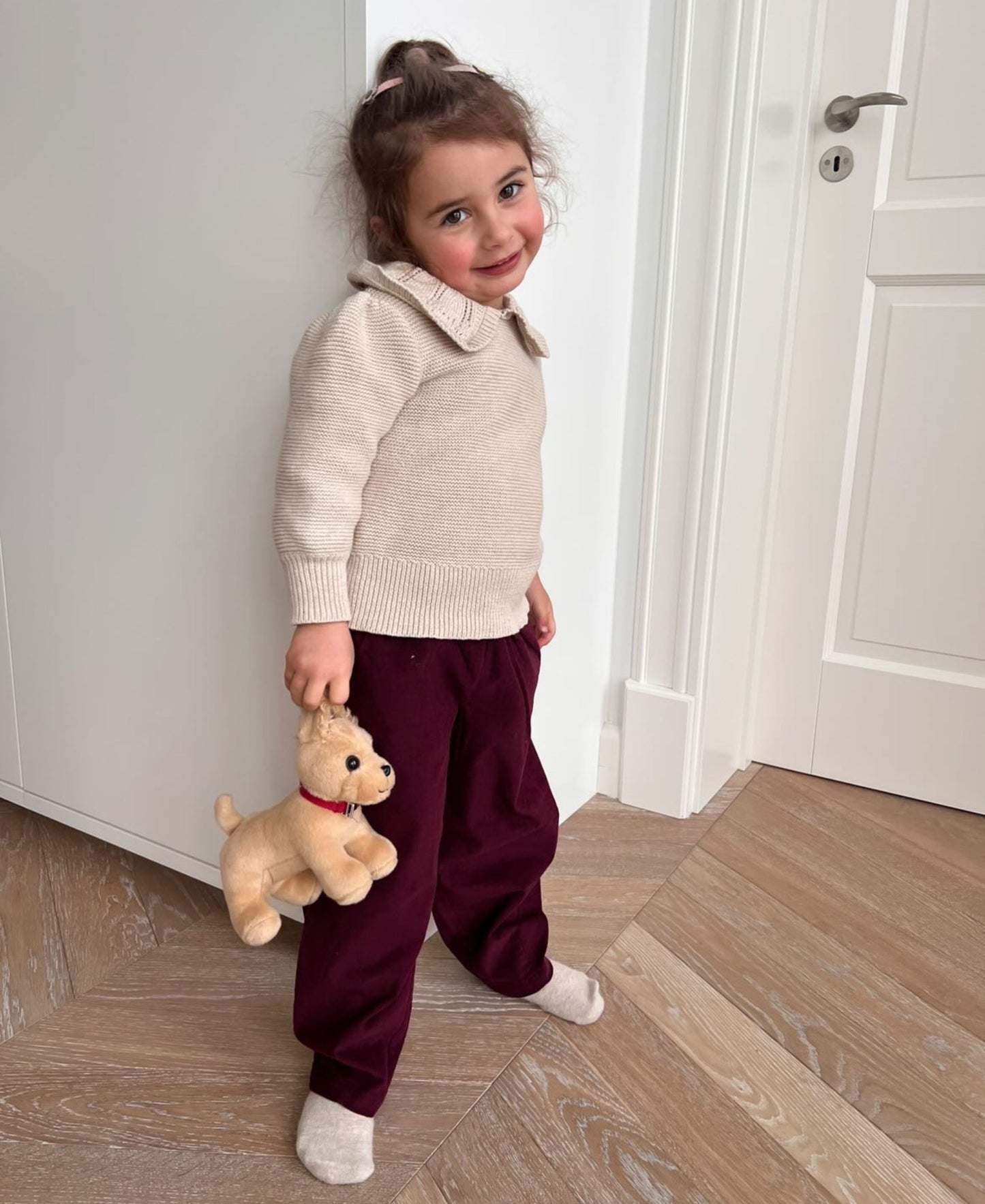 FLIINK JULIE LS KNIT BLOUSE PULLOVER SANDSHELL