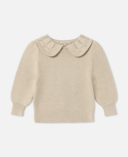 FLIINK JULIE LS KNIT BLOUSE PULLOVER SANDSHELL