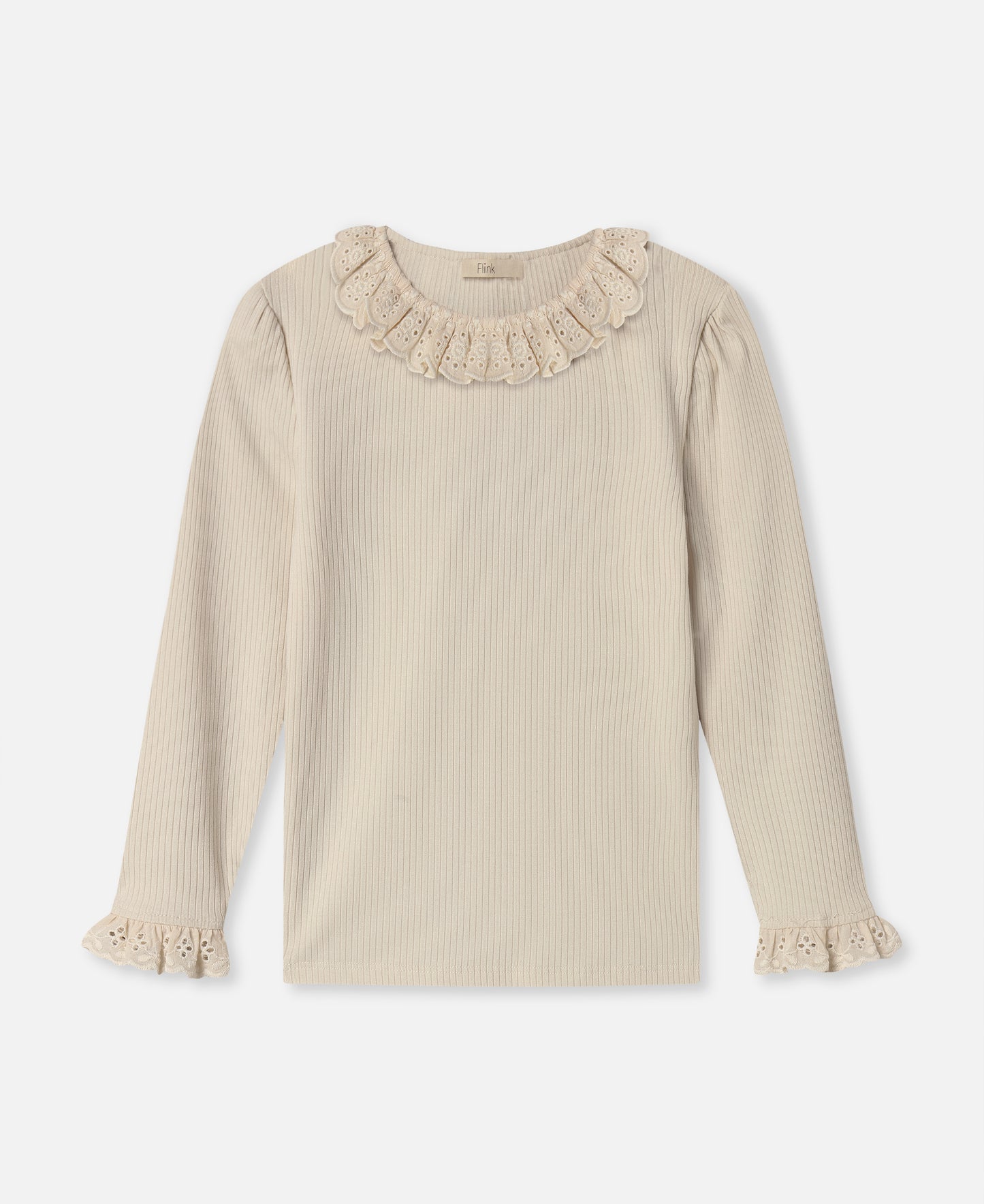 FLIINK KENNA LS LACE BLOUSE BLOUSE SANDSHELL