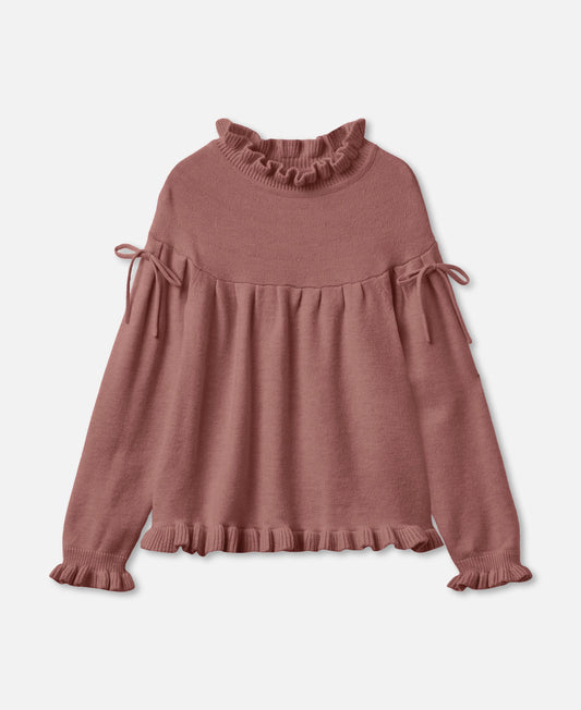 FLIINK KINO LS KNIT BLOUSE BLOUSE ASH ROSE