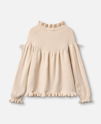 FLIINK KINO LS KNIT BLOUSE BLOUSE SANDSHELL