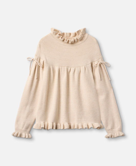 FLIINK KINO LS KNIT BLOUSE BLOUSE SANDSHELL