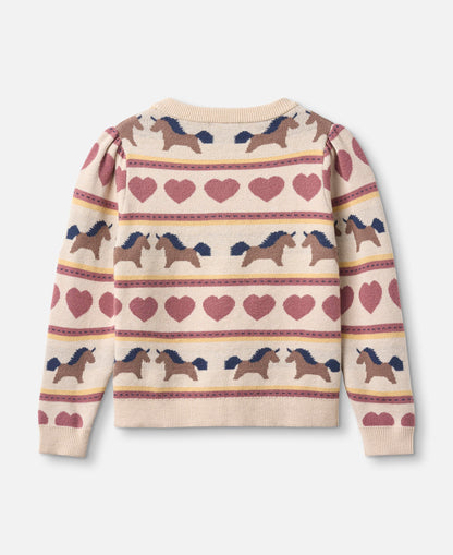 FLIINK KINO LS MULTI CARDIGAN CARDIGAN SANDSHELL
