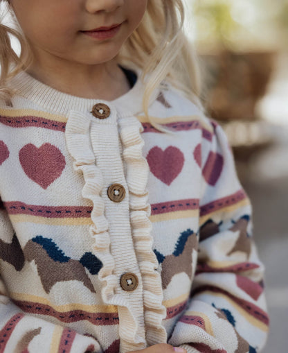 FLIINK KINO LS MULTI CARDIGAN CARDIGAN SANDSHELL