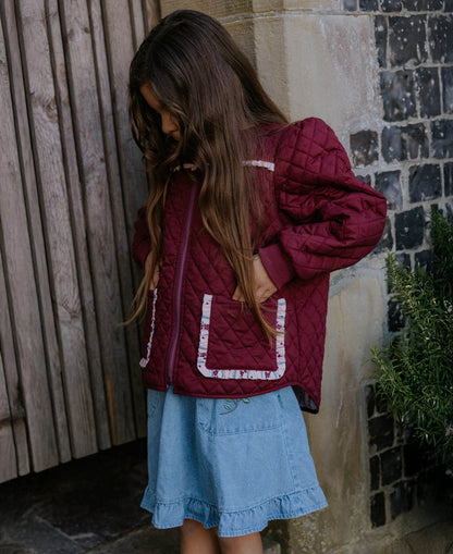 FLIINK KOTA REVERSIBLE FLOWER JACKET JACKET BURGENDY