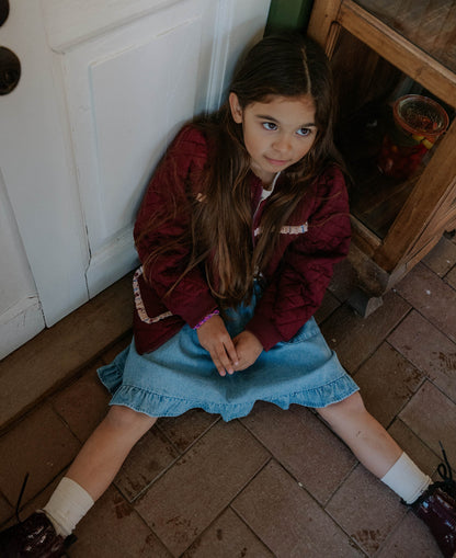 FLIINK KOTA REVERSIBLE FLOWER JACKET JACKET BURGENDY