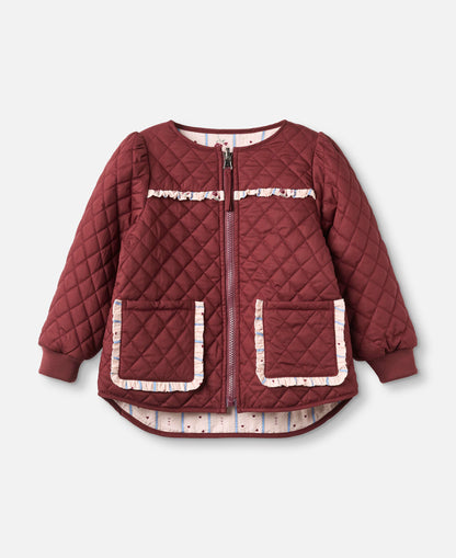 FLIINK KOTA REVERSIBLE FLOWER JACKET JACKET BURGENDY