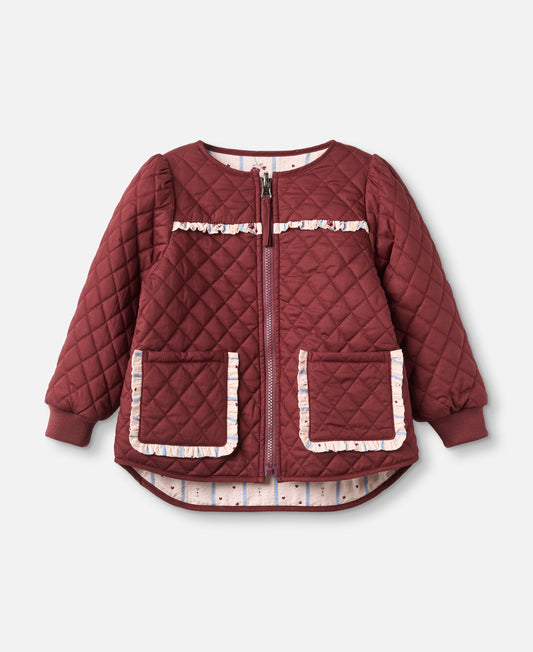 FLIINK KOTA REVERSIBLE FLOWER JACKET JACKET BURGENDY