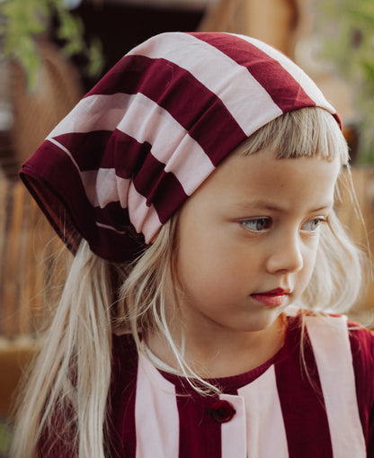 FLIINK KOTA SCARF SCARF SMOKE ROSE/BURGUNDY STRIPE