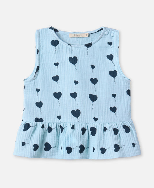 FLIINK LOVE SS TOP SINGLET DREAM BLUE