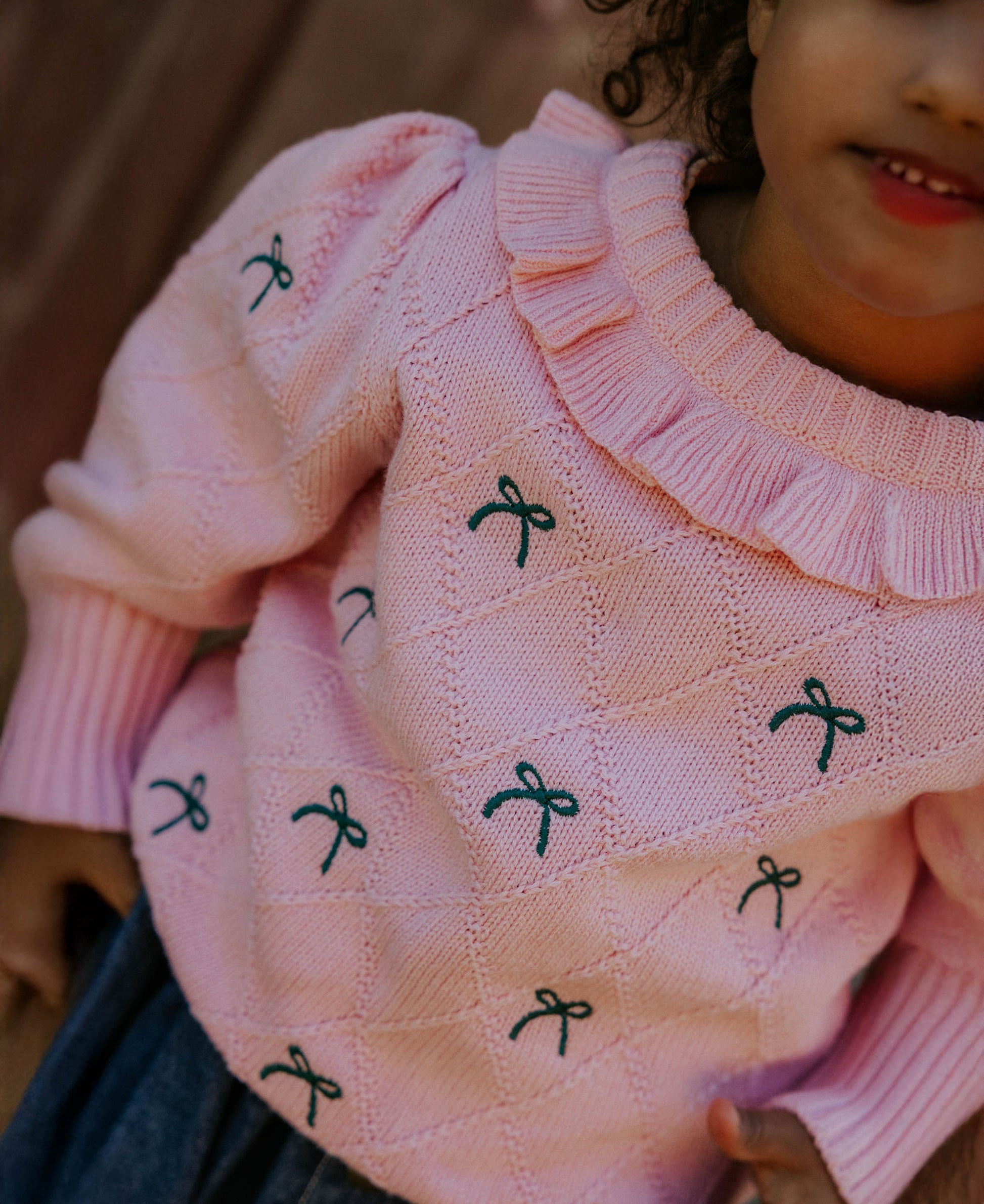 FLIINK LUCIE BOW PULLOVER PULLOVER CANDY PINK