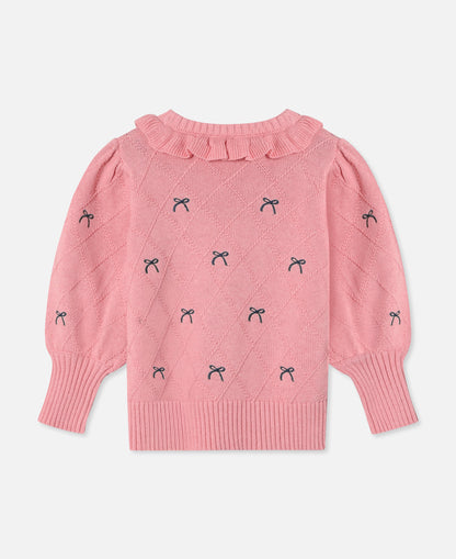 FLIINK LUCIE BOW PULLOVER PULLOVER CANDY PINK