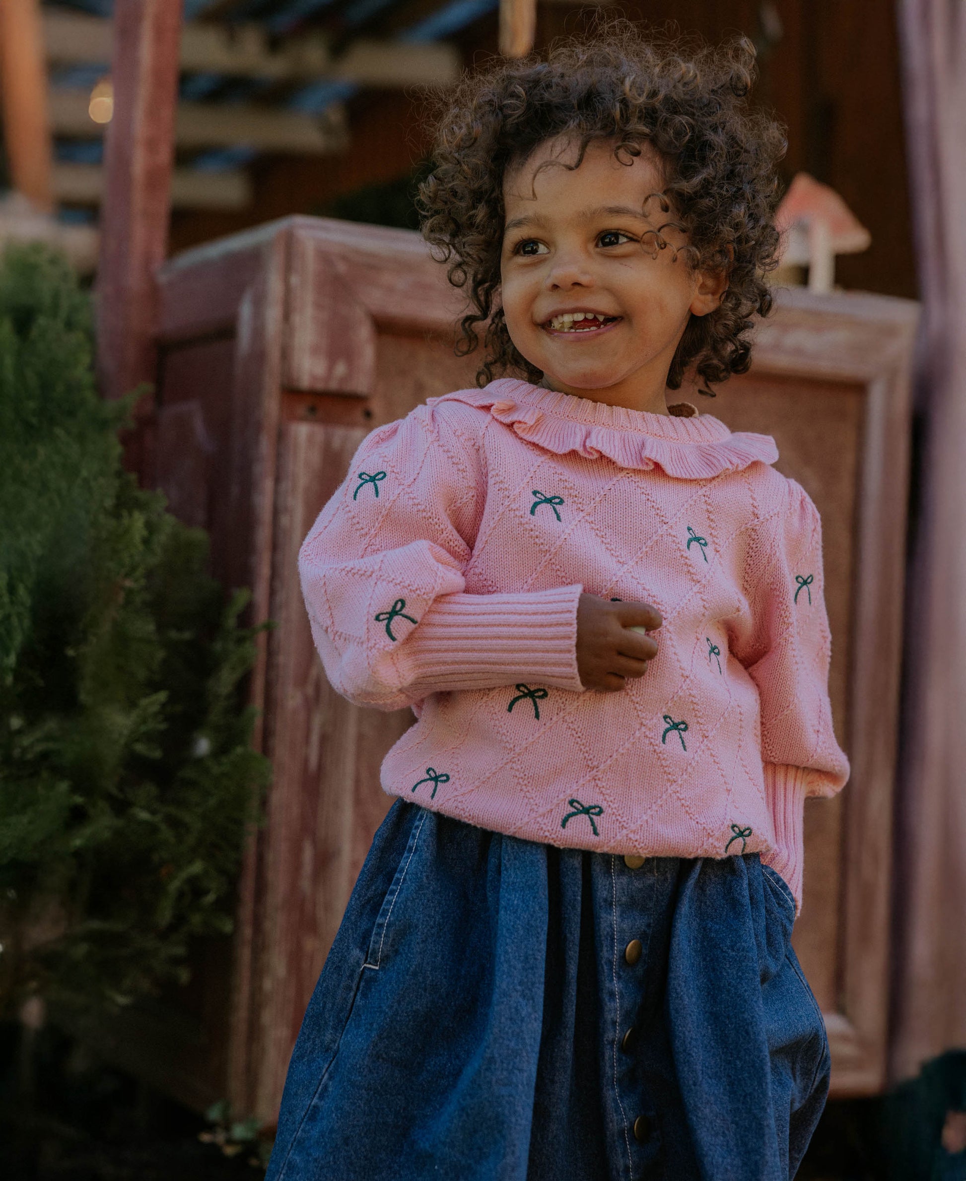 FLIINK LUCIE BOW PULLOVER PULLOVER CANDY PINK