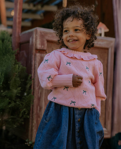 FLIINK LUCIE BOW PULLOVER PULLOVER CANDY PINK