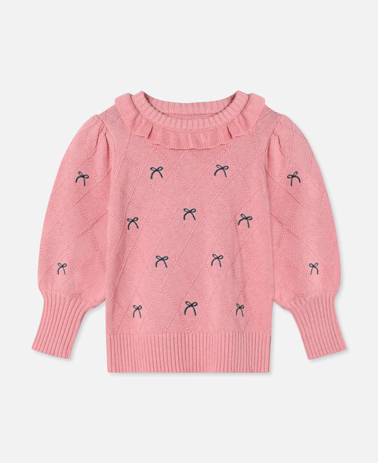 FLIINK LUCIE BOW PULLOVER PULLOVER CANDY PINK
