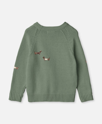 FLIINK MAHDI DOG PULLOVER PULLOVER HEDGE GREEN