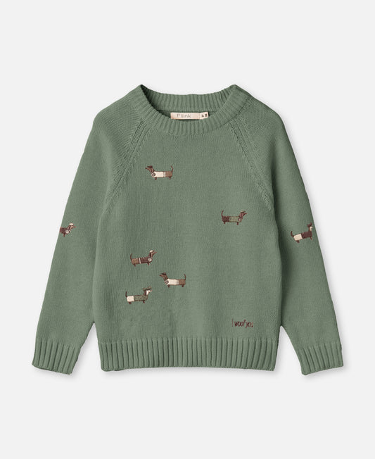 FLIINK MAHDI DOG PULLOVER PULLOVER HEDGE GREEN