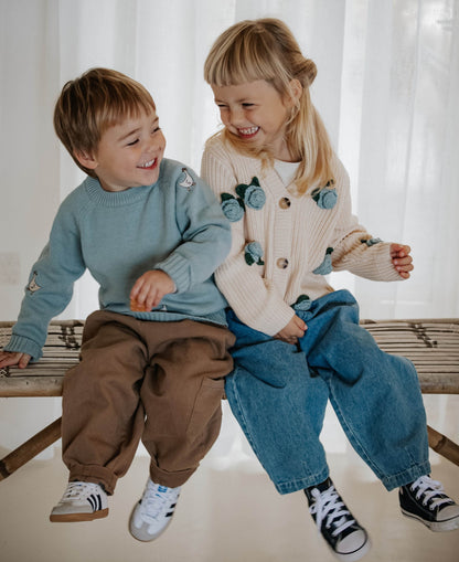 FLIINK MAHDI KNIT PULLOVER PULLOVER SLATE