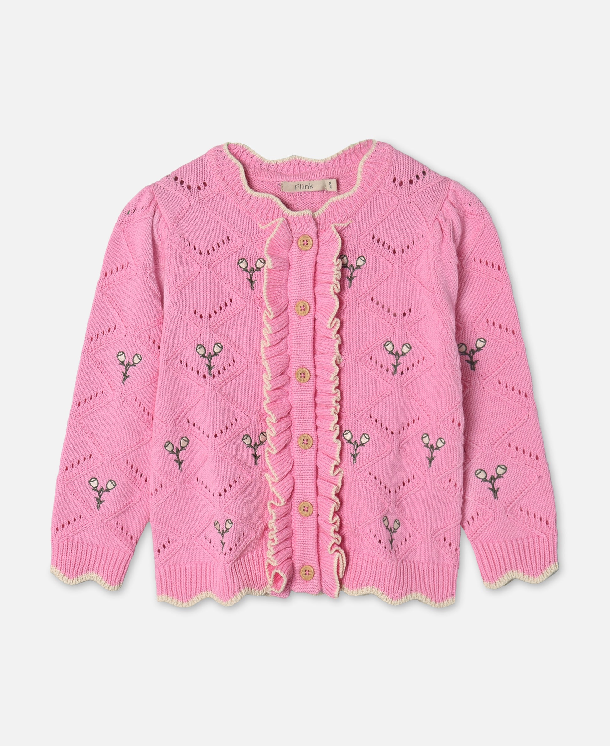 FLIINK MELA FLOWER CARDIGAN CARDIGAN BEGONIA PINK