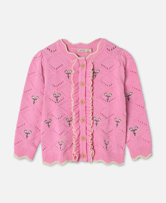 FLIINK MELA FLOWER CARDIGAN CARDIGAN BEGONIA PINK