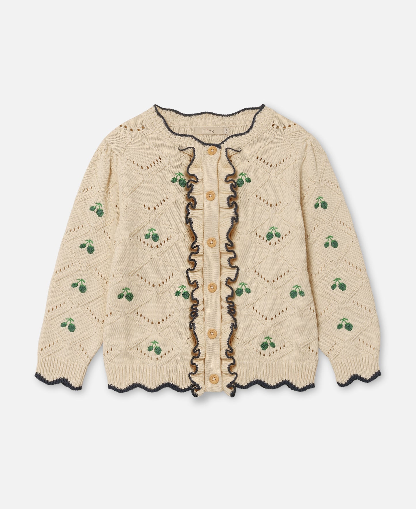 FLIINK MELA RUFFLE CARDIGAN CARDIGAN SANDSHELL
