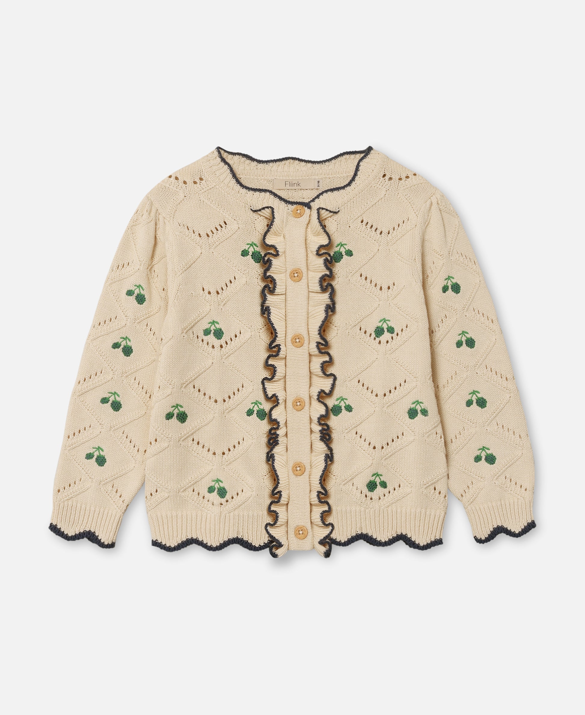 FLIINK MELA RUFFLE CARDIGAN CARDIGAN SANDSHELL